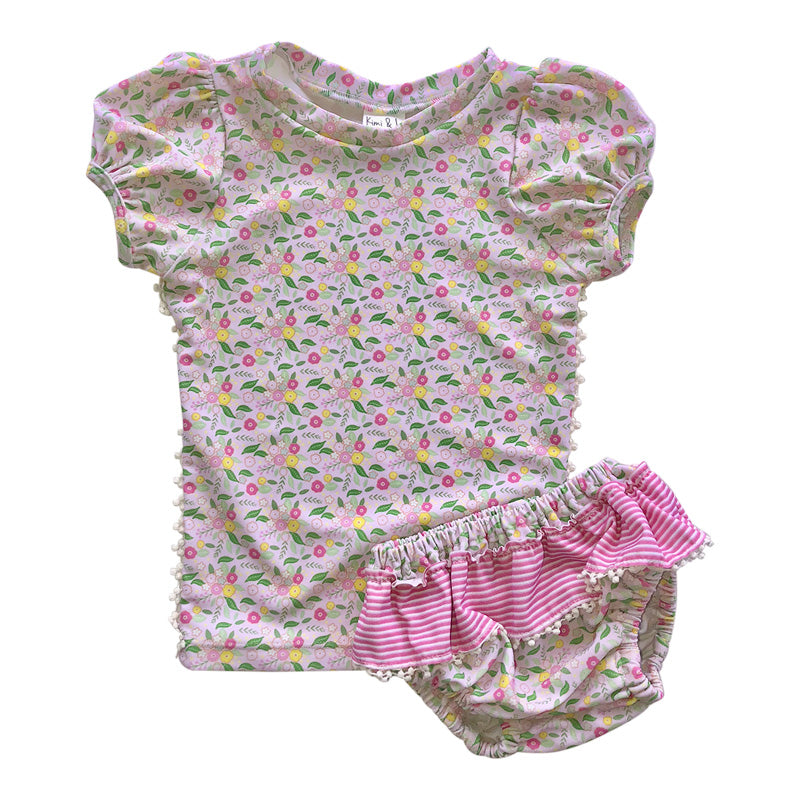 Olivia Swim Diaper Rash Guard Set | SALE - Kimi and Li Bikini